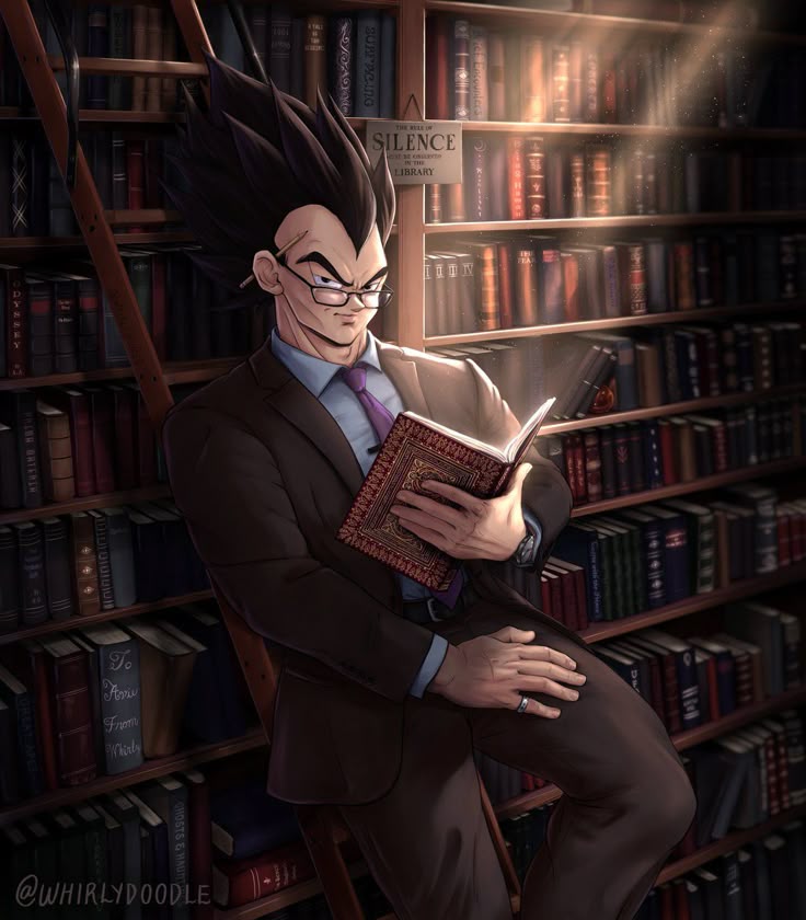 Vegeta Reading a Book